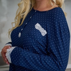 PLUS SIZE Γυναικείο Νυχτικό με φούτερ επένδυση 8093