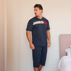 PLUS SIZE Καλοκαιρινή Πυτζάμα Ανδρική s2065PLUS