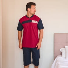 PLUS SIZE Καλοκαιρινή Πυτζάμα Ανδρική s2065PLUS