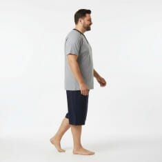 PLUS SIZE Καλοκαιρινή Πυτζάμα Ανδρική s915PLUS