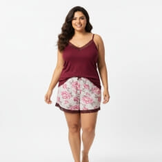 PLUS SIZE Καλοκαιρινή Βαμβακερή Γυναικεία Πυτζάμα 8631