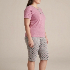 PLUS SIZE Καλοκαιρινή Βαμβακερή Γυναικεία Πυτζάμα 8486