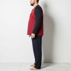 PLUS SIZE ανδρική πυτζάμα βαμβακερή 1065