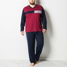 PLUS SIZE ανδρική πυτζάμα βαμβακερή 2065